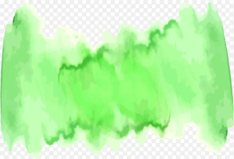 水彩绿色笔刷涂鸦