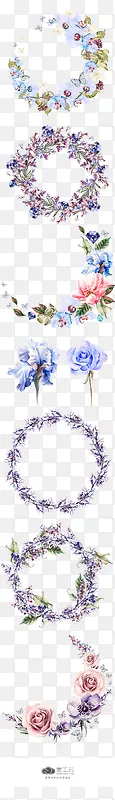 涂鸦植物花朵蓝色效果