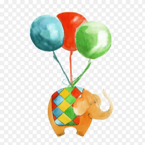 小象三色气球