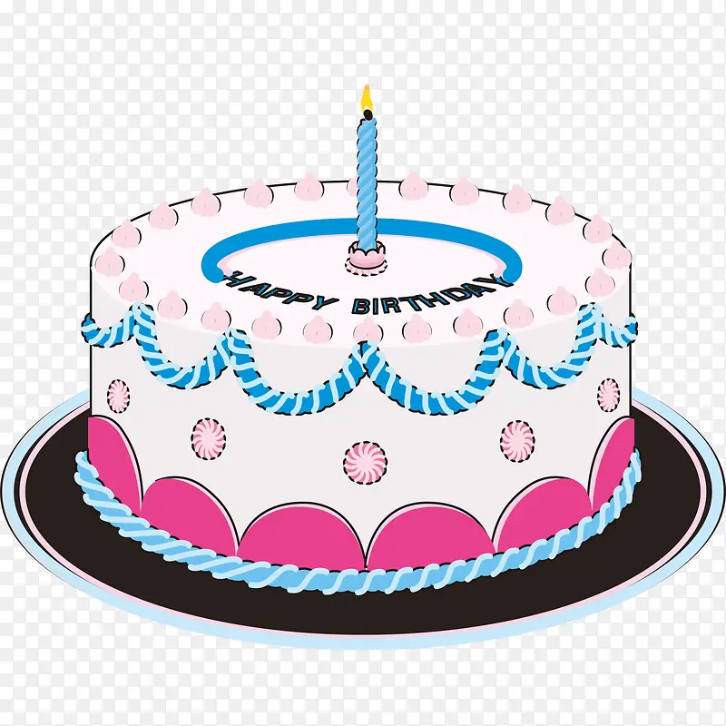 粉色生日蛋糕卡通