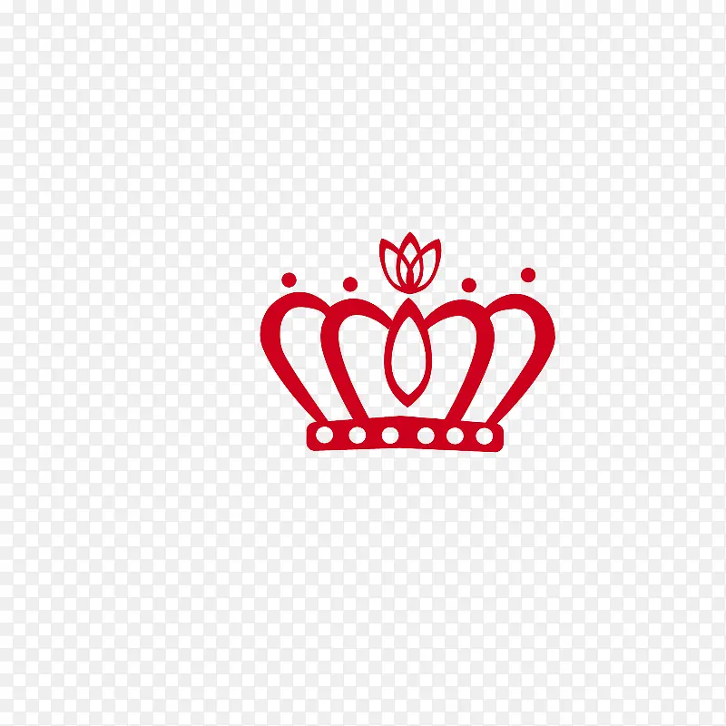 创意扁平手绘红色的皇冠