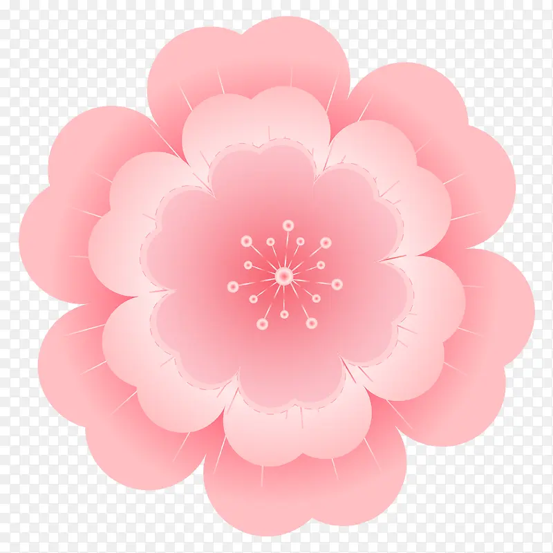 卡通手绘一朵粉色的小花