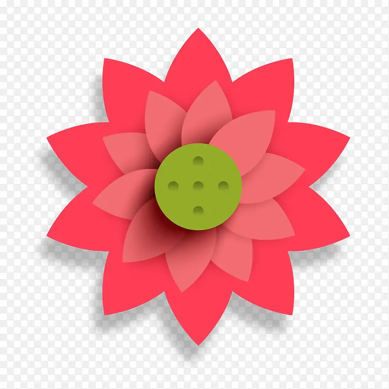 卡通粉色莲花