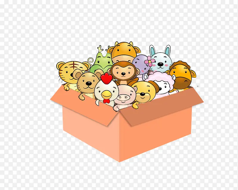 箱子里的可爱动物