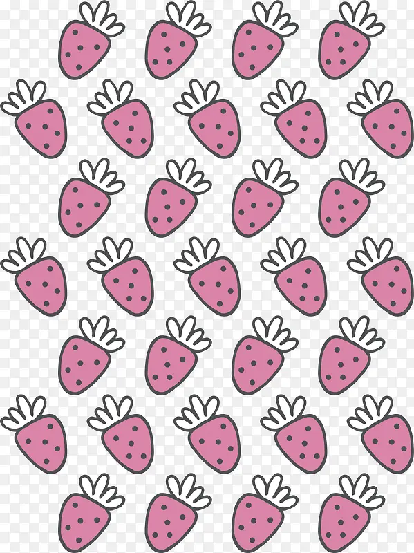 手绘粉色草莓花纹