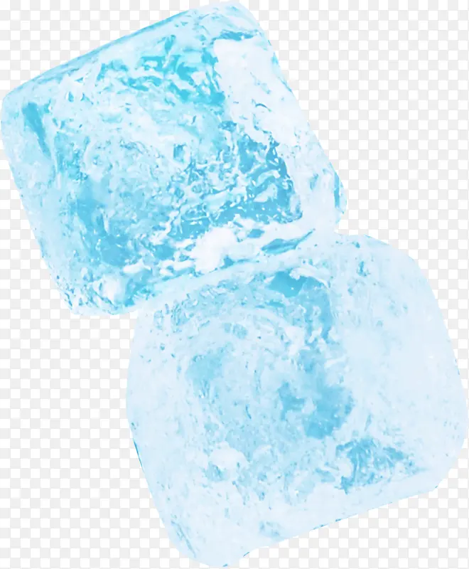 折叠的蓝色透明冰块