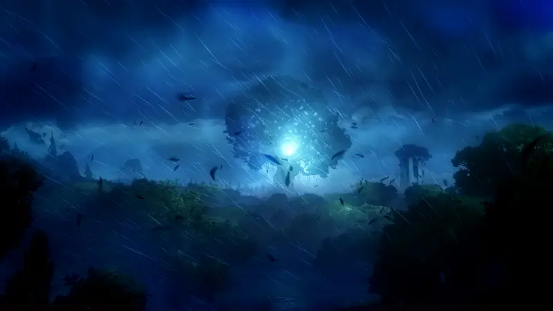 幻想的雨夜天空背景