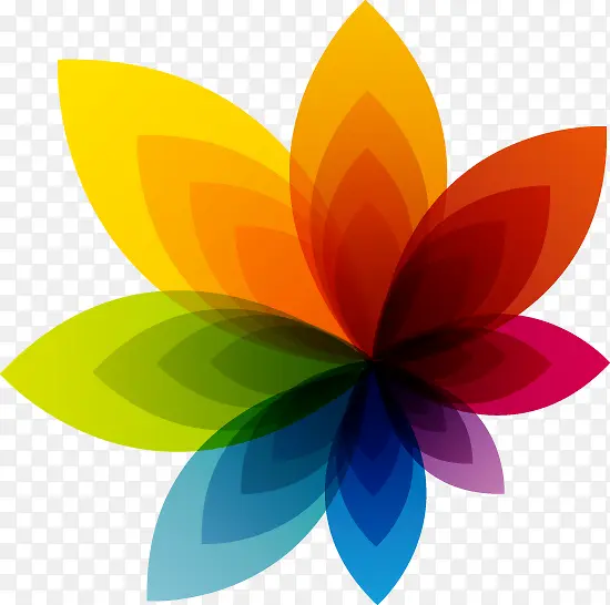 彩虹色花朵图形设计