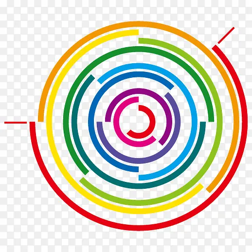 彩虹色圆盘元素矢量