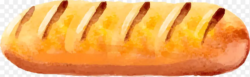 矢量水彩长面包