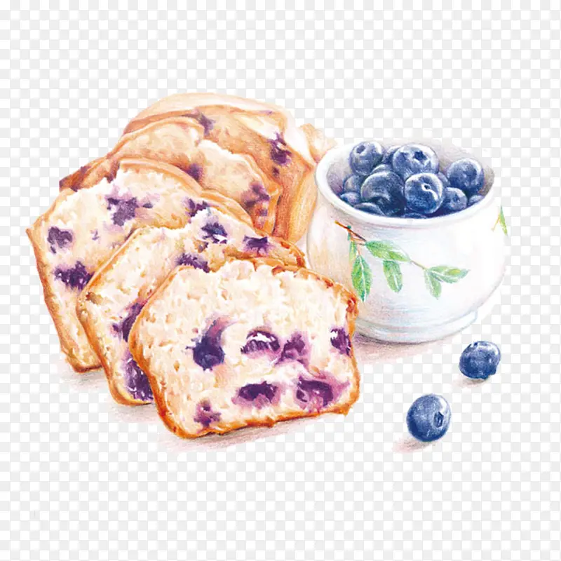 手绘蓝莓面包