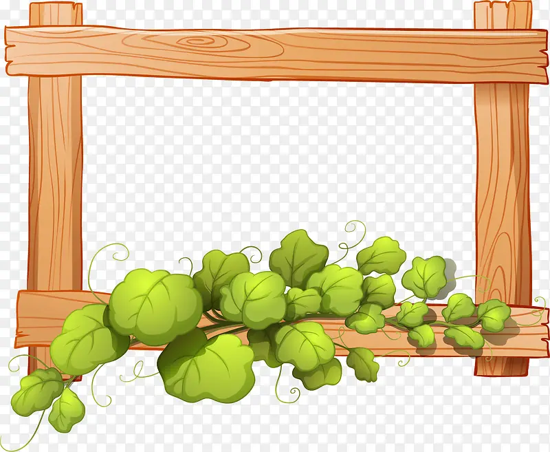 矢量手绘木头边框