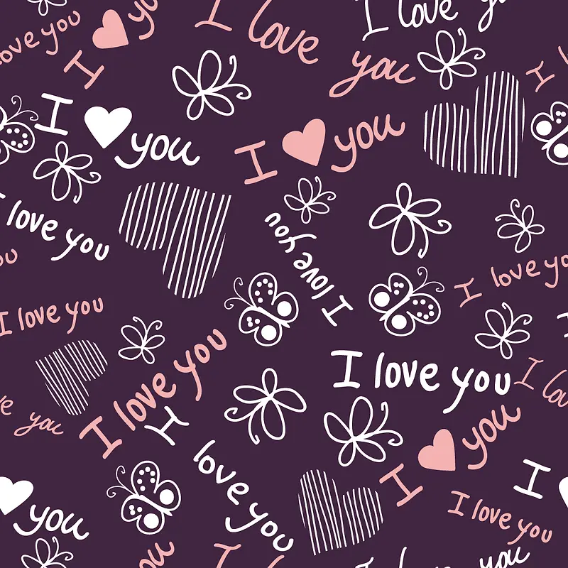 ILOVEYOU心型印花