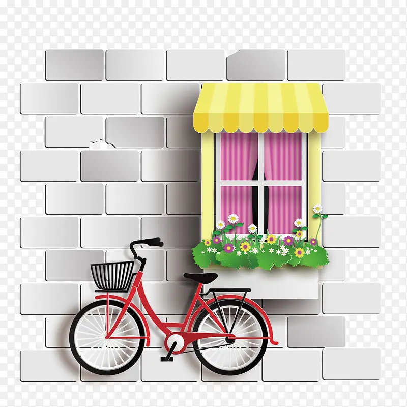 矢量自行车和窗户