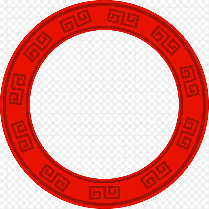 中国风红色圆环