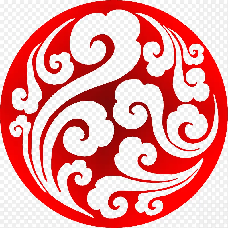 中国风红色渐变云纹