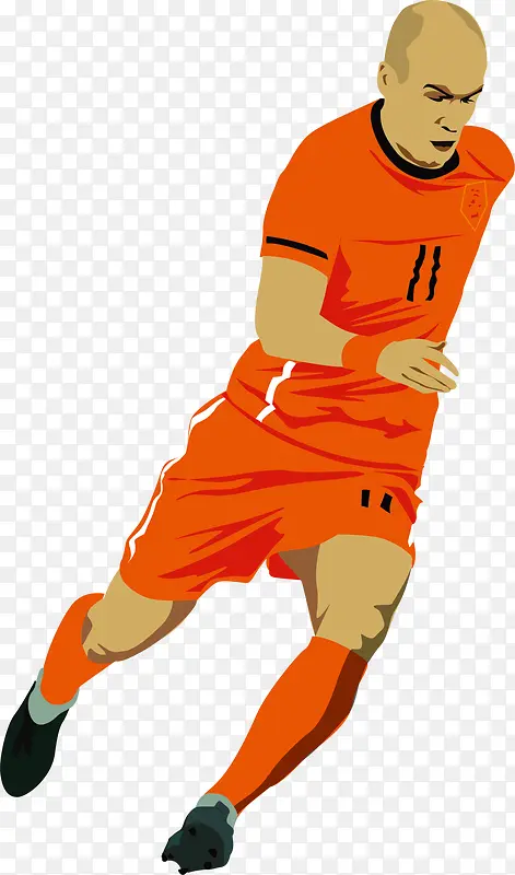橙衣立体足球球员