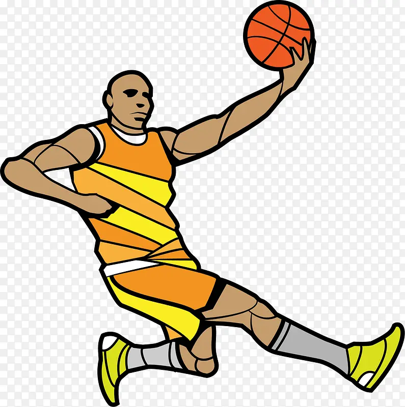 矢量手绘篮球运动员