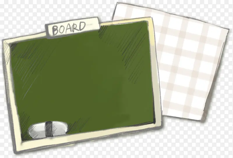 创意合成手绘扁平绿色的黑板效果边框