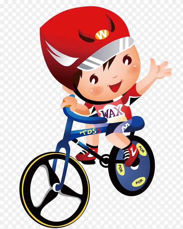 男孩骑自行车比赛