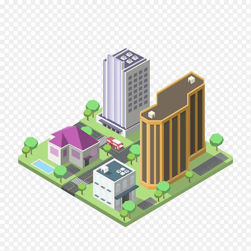 彩色立体城市楼房建筑物PNG图片素材下载_图片编号10292353-PNG素材网