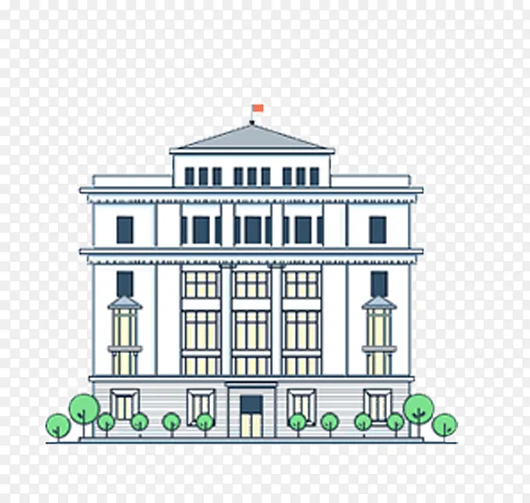 卡通建筑大楼