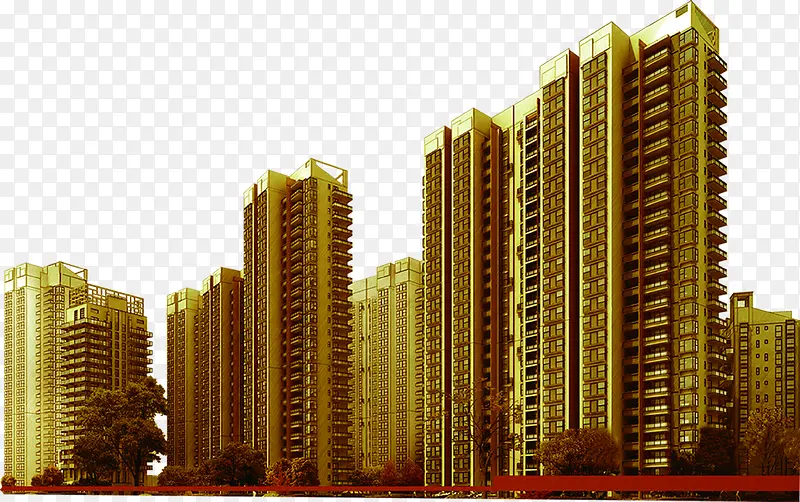 创意环境渲染效果高楼大厦城市建筑