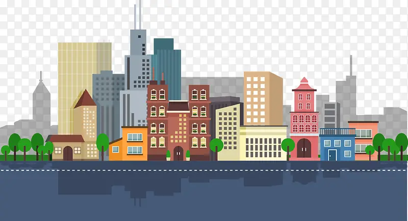 城市扁平化矢量图