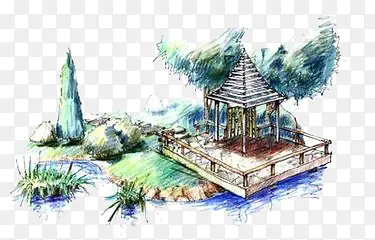 手绘建筑
