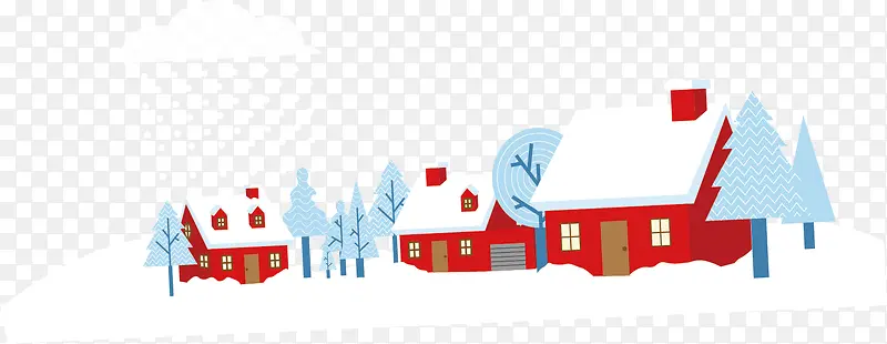 雪景房子冬季素材