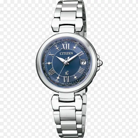 蓝色手表女表西铁城腕表