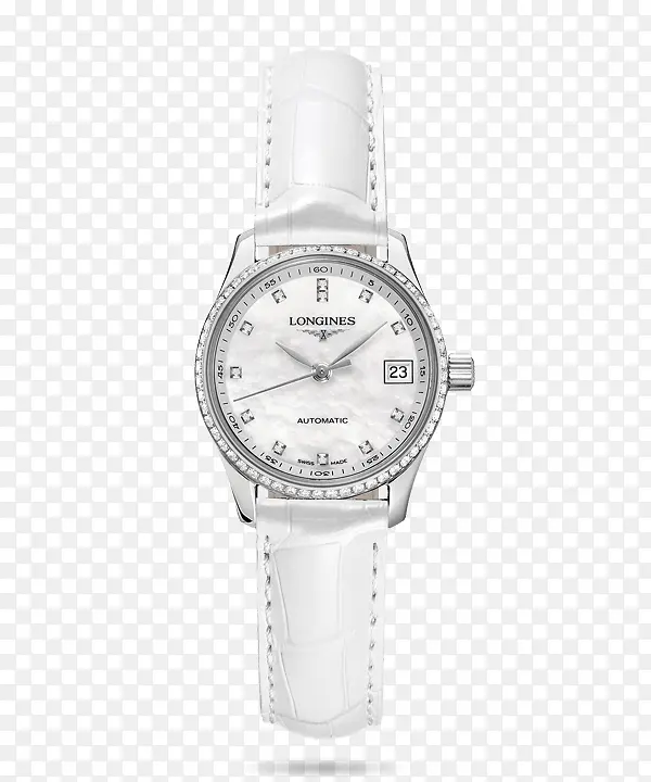 银白色浪琴女表手表