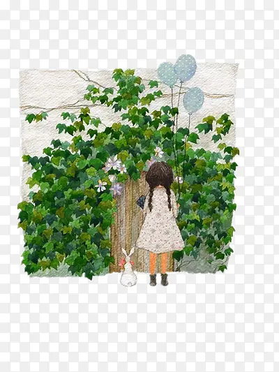 墙角的女孩