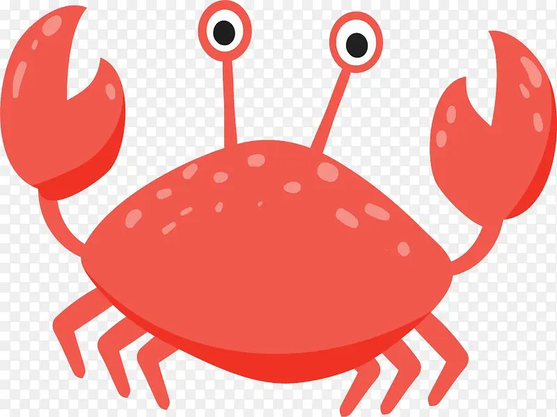 卡通夏天红色螃蟹
