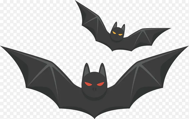 黑色蝙蝠卡通插画