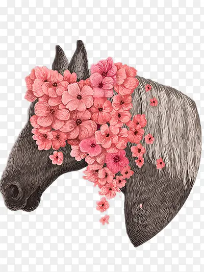 鲜花与马