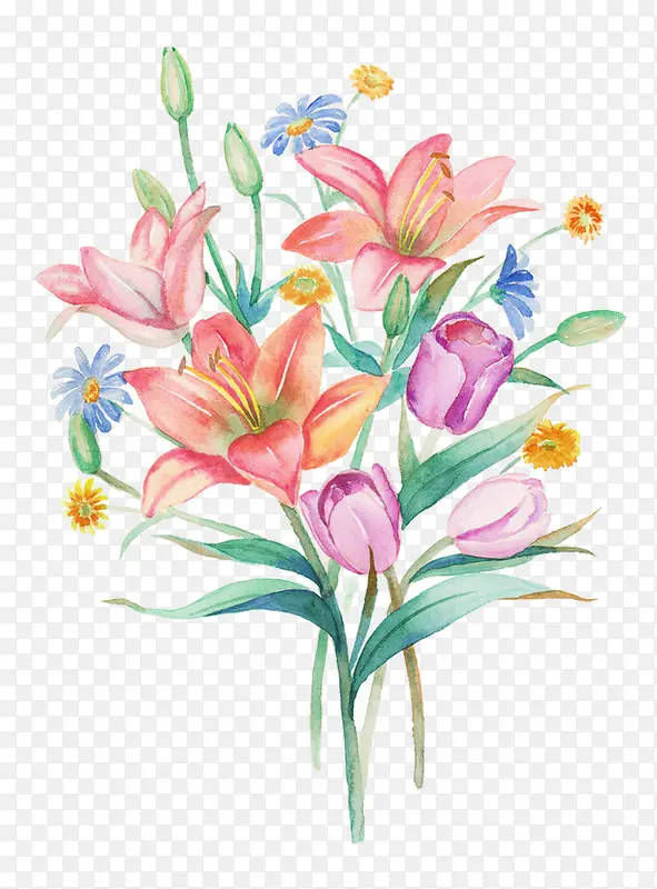 水彩鲜花手绘