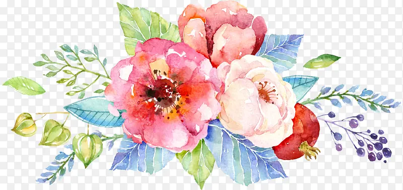 手绘水彩鲜花