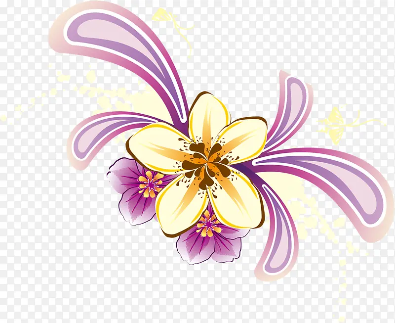 紫黄色花朵海报教师节