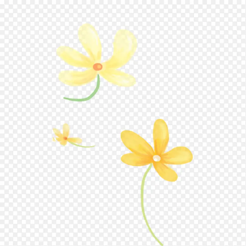 黄色手绘的花朵装饰