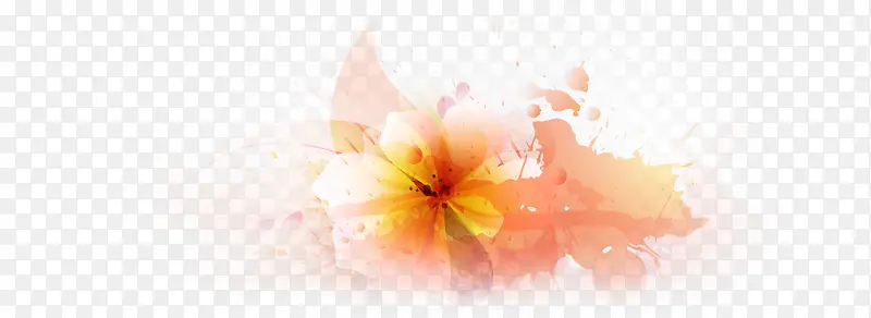 黄色半透明花朵海报