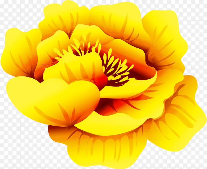 黄色花朵卡通植物