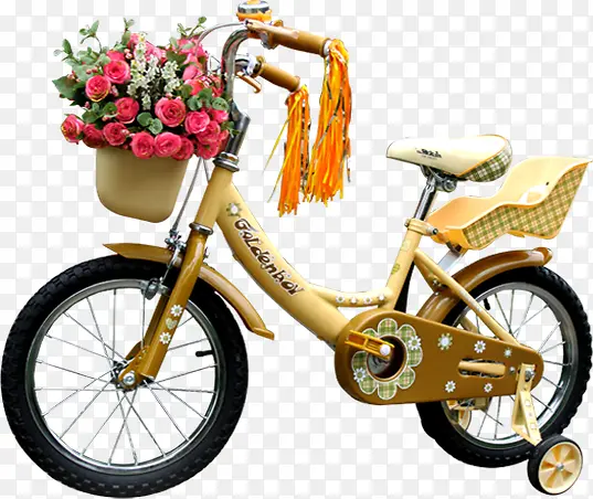高清黄色自行车花朵
