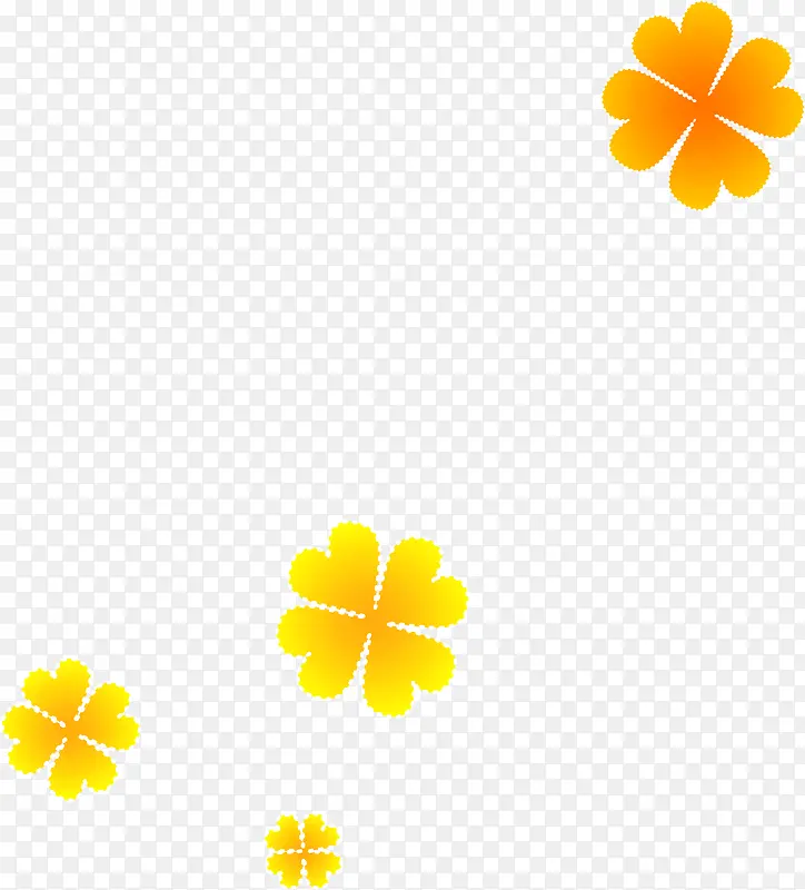 黄色卡通精致手绘花朵