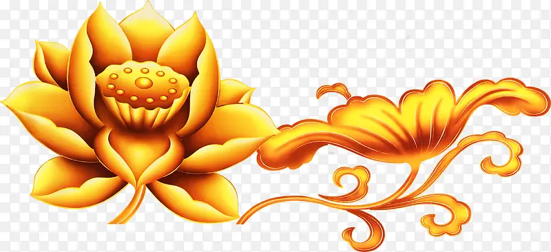 中秋节黄色简便花朵