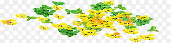 黄色卡通自然花朵天然