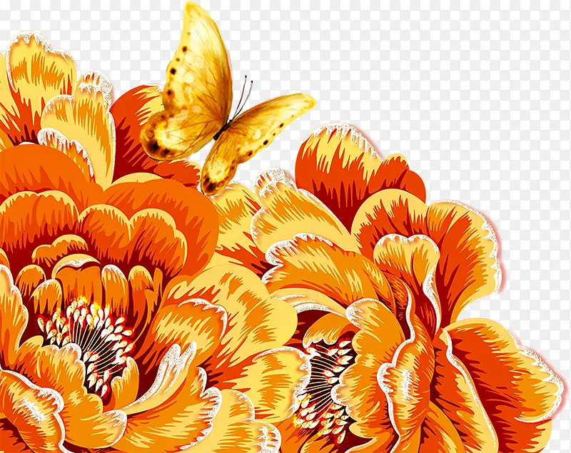 中秋节黄色水彩花朵海报