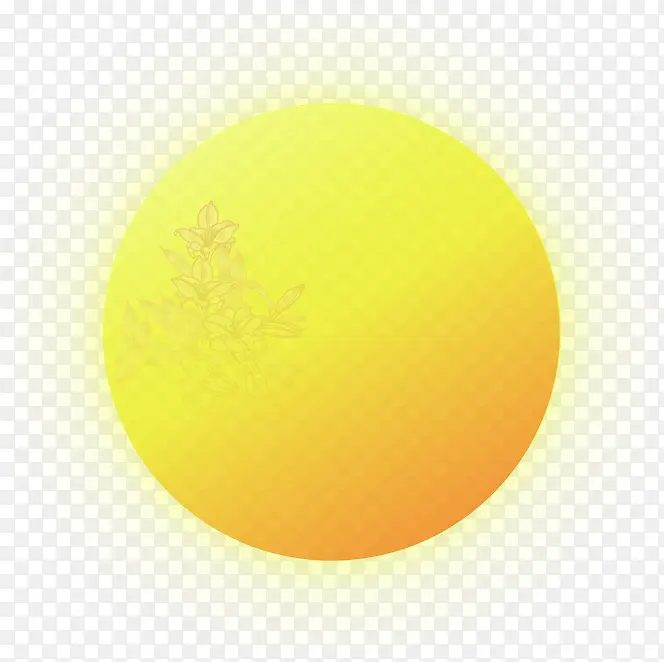 中秋节黄色渐变月亮花朵