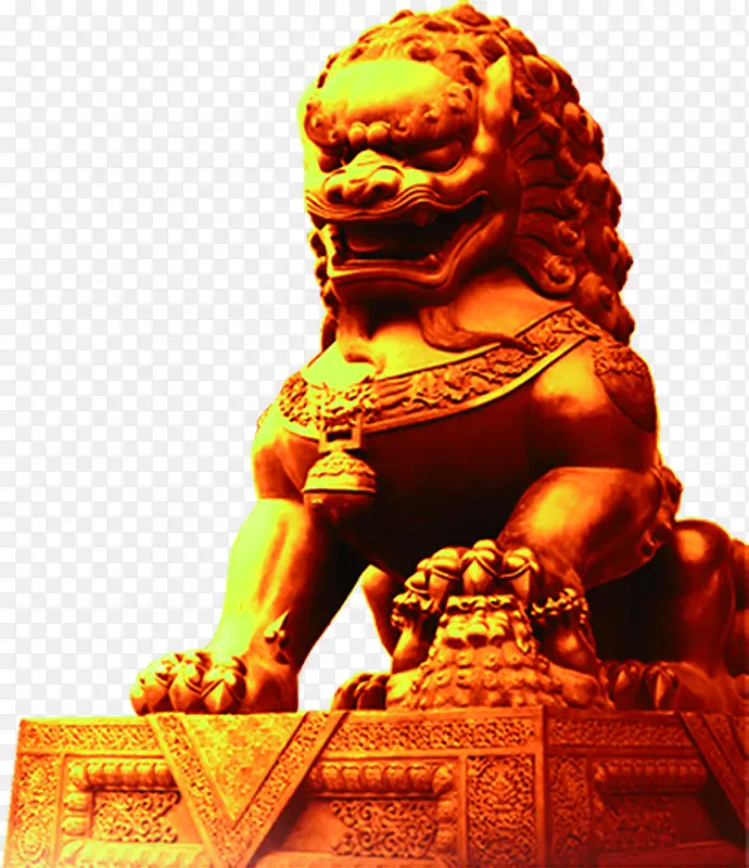 高清活动金黄色效果狮头
