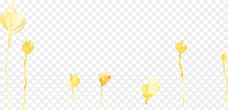 黄色淡雅手绘花朵